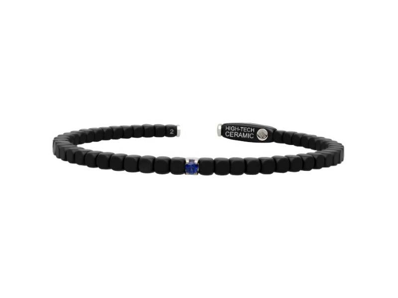 BRACCIALE UOMO CERAMICA NERA E ZAFFIRO DADO ROBERTO DEMEGLIO DD4CN1GZBS